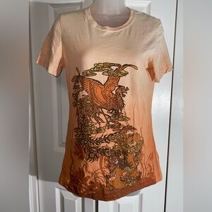 Bread & Butta Y2K Style Japanese Design Dragon Phoenix Women’s Tshirt  M   AA19